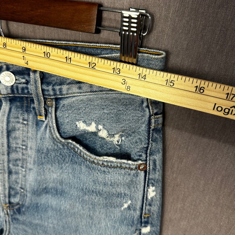 AGOLDE Riley High Rise Straight Jeans Distressed Light Wash Size 26 - Picture 4 of 10